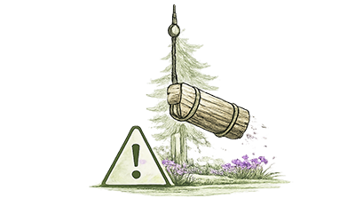 Illustration Baumfällung – Icon für professionelle Fällungsarbeiten und Baumabtragung
